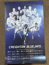 CREIGHTON BLUEJAYS MENS BASKETBALL 2024 - 2025 SCHEDULE POSTER 15 x 22