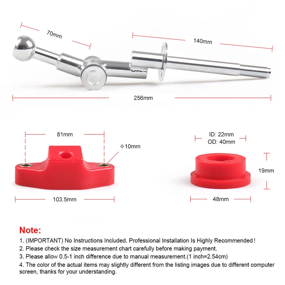 Combo de palanca de cambios corta y buje de acero de 6 velocidades para Subaru WRX STI 2004-2017 rojo Foto 2 de 4