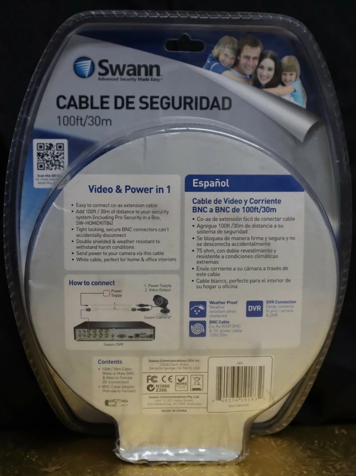 Swann Advanced-Series Video And Power 100ft/30m Cable For Security Systems. G79 - Image 4 of 4