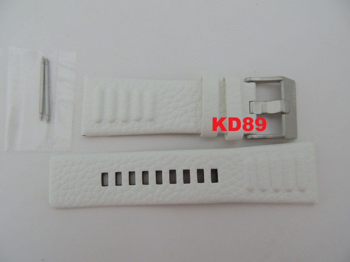 Genuine ORIGINAL DIESEL DZ 1257 WHITE Leather Strap Band 28mm | eBay