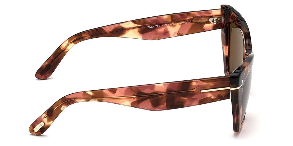 Tom Ford Wyatt TF871 55J Pink Havana Cat Eye Plastic Sunglasses Frame 56-15-140 - Image 3 of 3