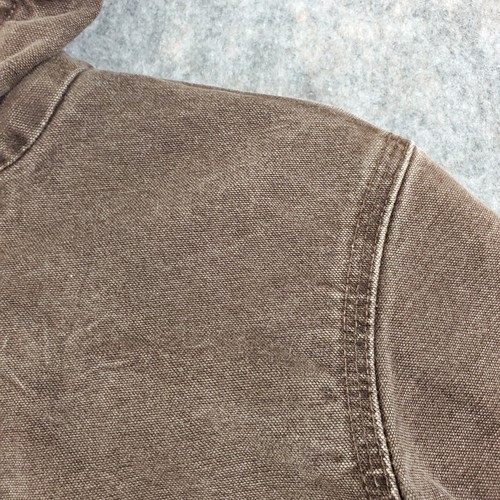 Carhartt Jacket Boy Youth Medium 8 Brown Duck Canvas Sherpa Lined Zip Hooded - Picture 2 of 20