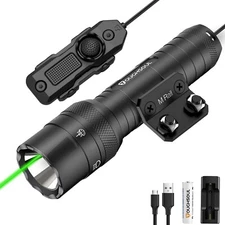 TOUGHSOUL Mlok Green Laser Tactical Flashlight 1250 Lumens with Remote Switch