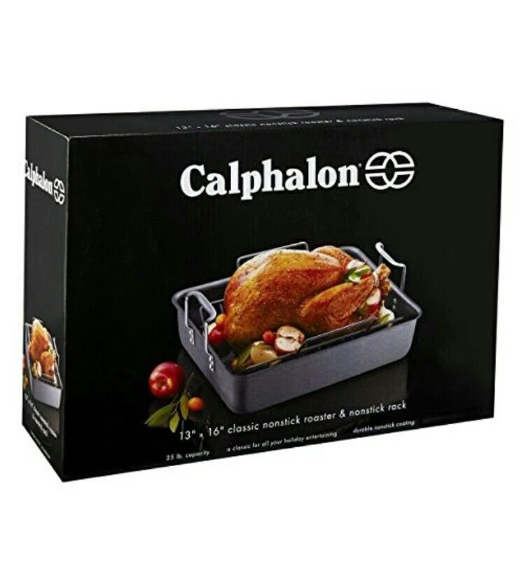 Calphalon Hard Anodized Classic Nonstick 16-Inch Roaster w Nonstick Rack NIB