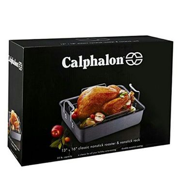 Calphalon Hard Anodized Classic Nonstick 16-Inch Roaster w Nonstick Rack NIB