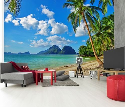 3D Clouds Beach 7665 Wallpaper Mural Wall Print Wall Wallpaper Murals US Coco - Picture 2 of 11