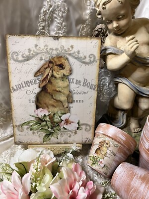 Bunny Rabbit, Pink Dogwood French Country Shabby Chic Handcrafted ...