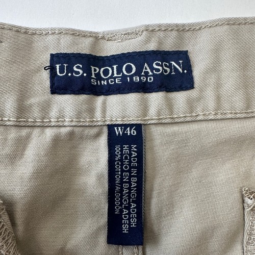 U.S. Polo Assn. Cargo Shorts Relaxed Fit Casual Khaki Beige Mens Size W46 - Picture 7 of 12