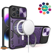 For iPhone 12 /12 Pro Hybrid Magnetic Circle 360° Ring Stand & Camera Case Cover