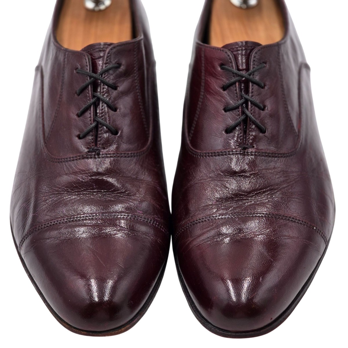 Florsheim Mens Size 8D Burgundy Leather Classic Dress Shoes Cap-toe Oxfords  | eBay