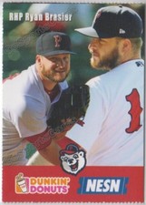 2018 Pawtucket Red Sox Dunkin Donuts SGA Ryan Brasier RC Rookie