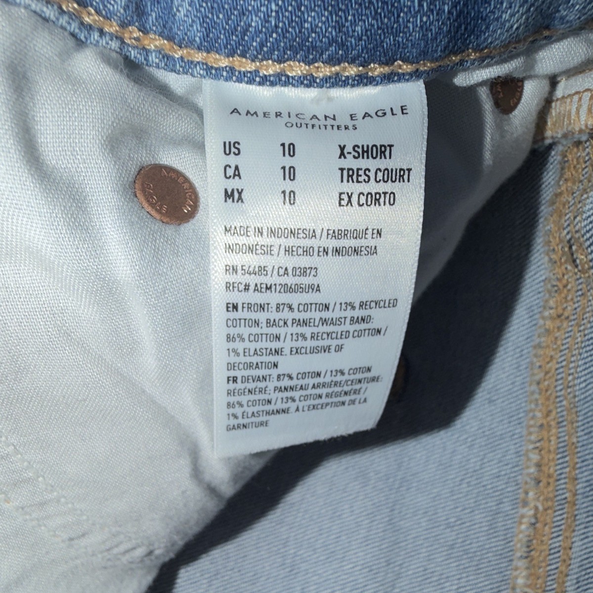 American Eagle Outfitters Women’s Straight Jeans Light Wash High Rise Stretch View 3