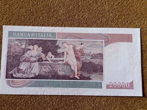 Banconote lire 20.000 Tiziano 1975 SPL - Foto 3 di 3
