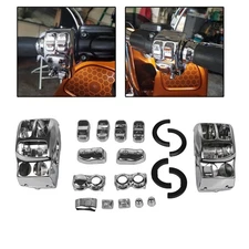 Chrome Handlebar Control Switch Housing Cap Button For Harley 2014-2023 Touring