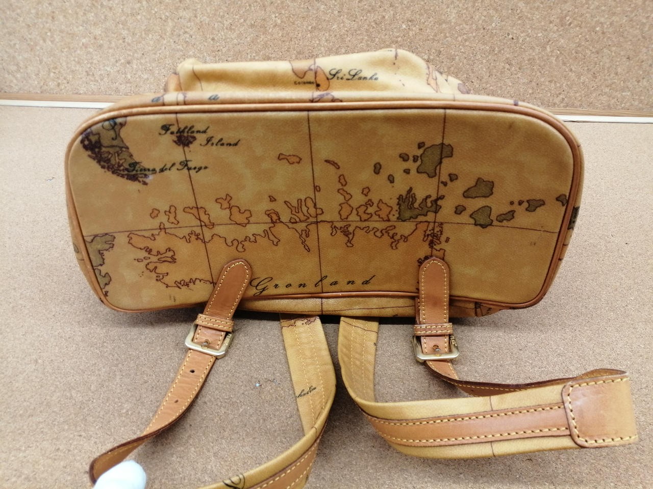 PRIMA CLASSE map pattern color camel backpack Jap… - image 5