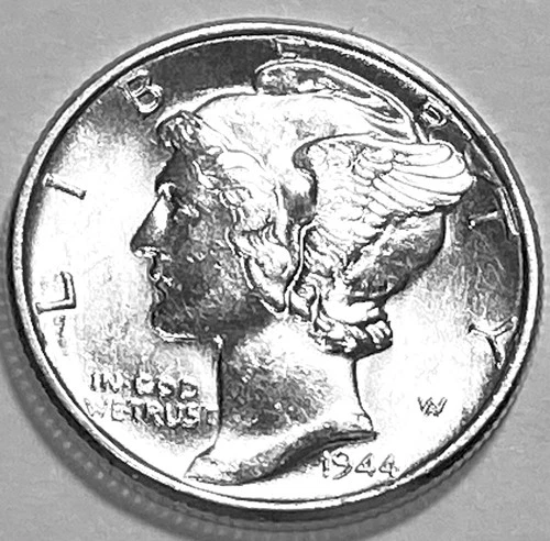 1944 P MERCURY DIME GEM BU +  No Reserve  *J1839