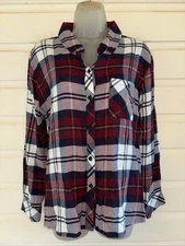 Rails Cotton Blend Long Sleeve Button Up Flannel Top Size L