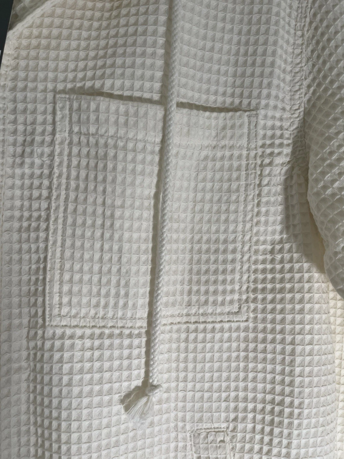 OFF WHITE Giacca leggera uomo maglia bottoni uso originale con cappuccio bianco sporco taglia MEDIA