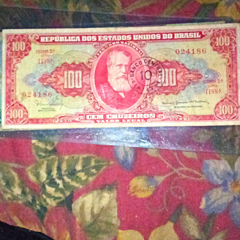 Brazil 1964 100 Cruzeiros Banknote Republica dos Estados Unidos do Brasil
