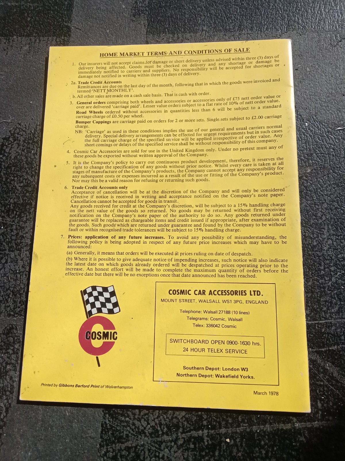 Cosmic Car Accessories Sales Brochure 1978 TR7 Manta Escort Mk2 Datsun Alpine - Image 5
