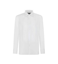 Tom Ford Men's 100 Cotton White Button Down Tuxedo Dress Shirt