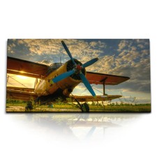 120x80cm Kunstdruck Bilder Propellerflugzeug Flugzeug Sportflugzeug