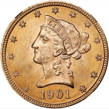 1901 MS67 NGC $35,000 PCGS Price Guide -- Gold $10 Liberty Eagle