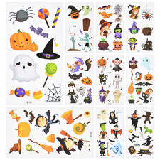 10 Sheets Halloween Kids Temporary Water Tattoo Body/Face Sticker Fake Tattoo C