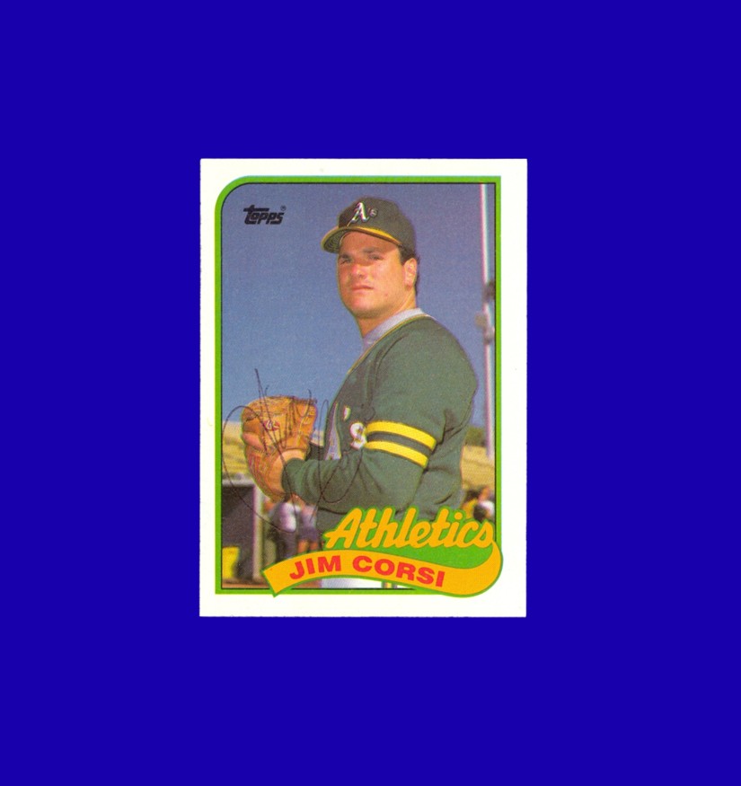 Jim Corsi 1989 Topps #292 - Oakland A's - Signed Autograph AUTO (d. 2022)