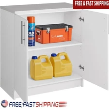 Durable Storage Cabinet W/ Doors Shelves Countertop Kitchen Bathroom Garage New