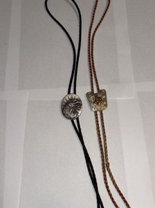 Pair of Bolo Ties Eagle and Horses Cowboy Attire