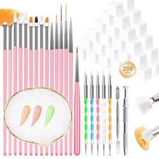 Nail Art Tools, 200PCS Nail Sponges for Ombre and Nail Art Brushes Set, Nail Des