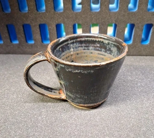Handmade Studio Art Pottery Stoneware Rustic Coffee Tea Mug Signed Ally 