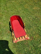 Vintage L.L. Bean Wood Pull Sled with Cushion Pad