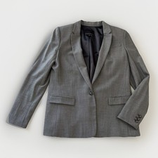 Banana Republic Women  s Wool Blend Blazer Gray Size 10 One Button