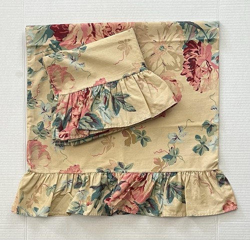 Ralph Lauren 2 Standard Pillowcases Elsa Grasslands Floral Ruffle Cotton USA