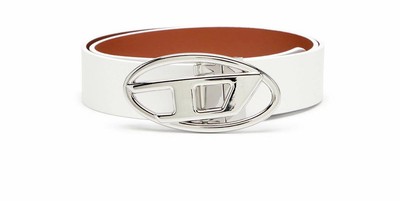 ベルト DIESEL X09874.P1245 Belts Diesel Women Belt Size 85cm Reversible White/Brown