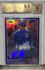 2015 Topps Chrome Jorge Soler PURPLE REFRACTOR ROOKIE AUTO /250 BGS 9.5/10 GEM