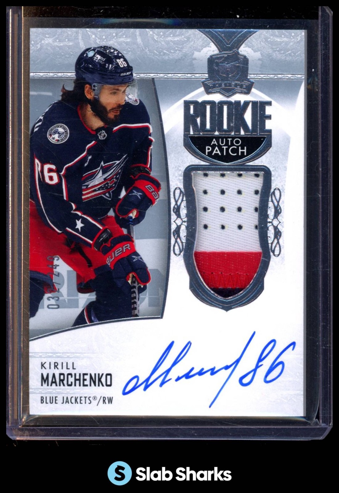 2022 UPPER DECK THE CUP #194 KIRILL MARCHENKO ROOKIE PATCH AUTO RC ROOKIE /249