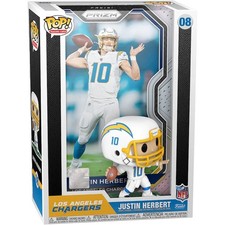 Justin Herbert Funko Pop! Panini Prizm NFL Trading Cards w/Display Box Figure #8