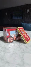🎡 Vintage 1994 Sarsaparilla Popcorn Wagon Tin – Red Carnival Cart Design 🎡