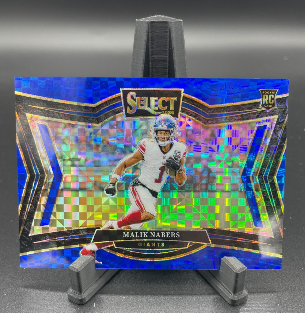 2024 Panini Select - Malik Nabers (RC)Rookie Field Level Blue Checkerboard 28/75