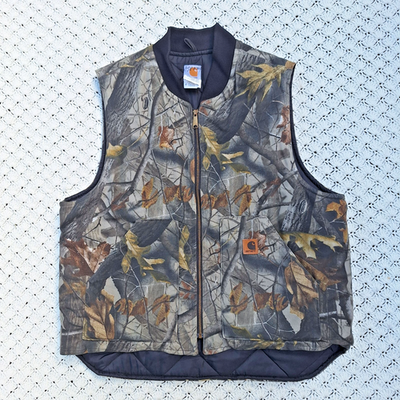 Vtg Carhartt V20 Real Tree Camo Arctic Quilt Lined Insulated