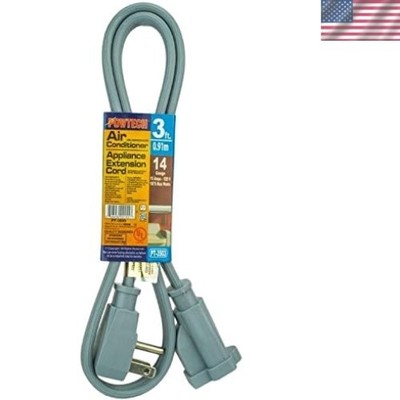 Durable 3ft Appliance Extension Cord 15 Amps, Grounded & Weather-Resistant