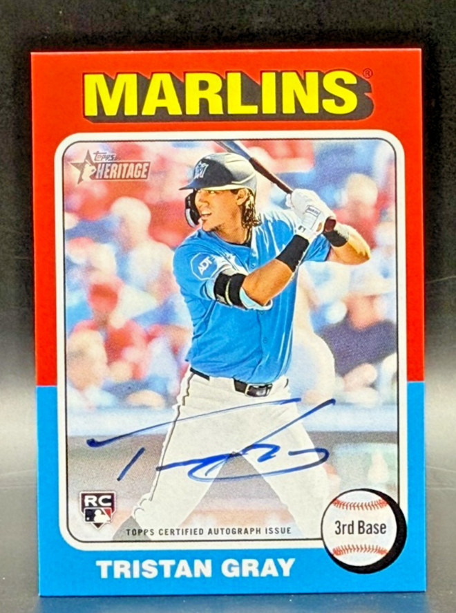 2024 Topps Heritage High Number Real One Tristan Gray #ROA-TG RC ON CARD AUTO