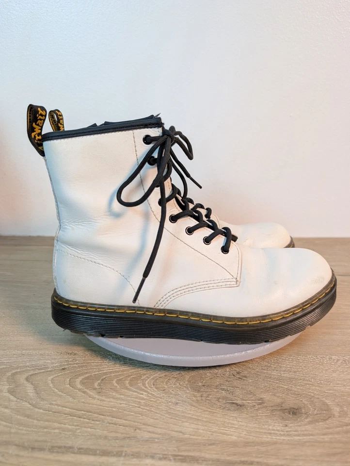 Botas de Combate Dr Doc Martens Para Hombre 6 Cuero Blanco Con Cordones Festival Clásicas AW004 Foto 4 de 4