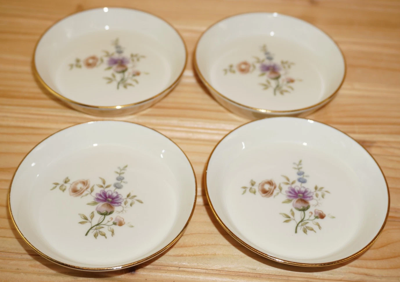 Royal Copenhagen Frijsenborg Set of 4 Ashtrays, 3 1/2" Butter Pats (B80)