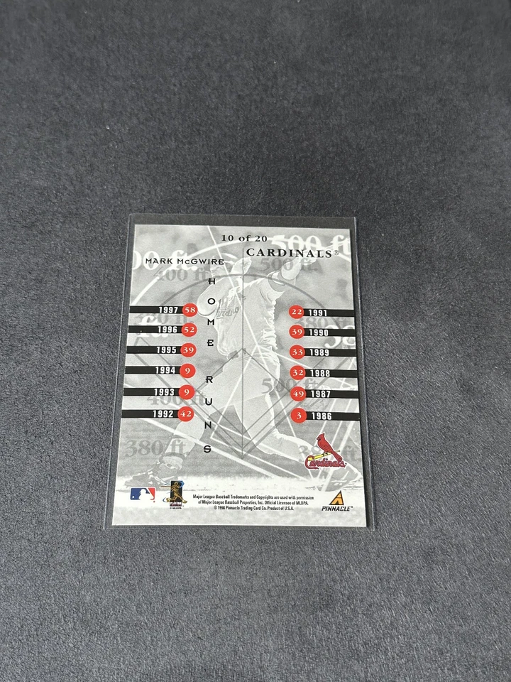 Mark McGwire 1998 Pinnacle Performers Big Bang Season Outburst NO Serial Number - Image 2 of 2