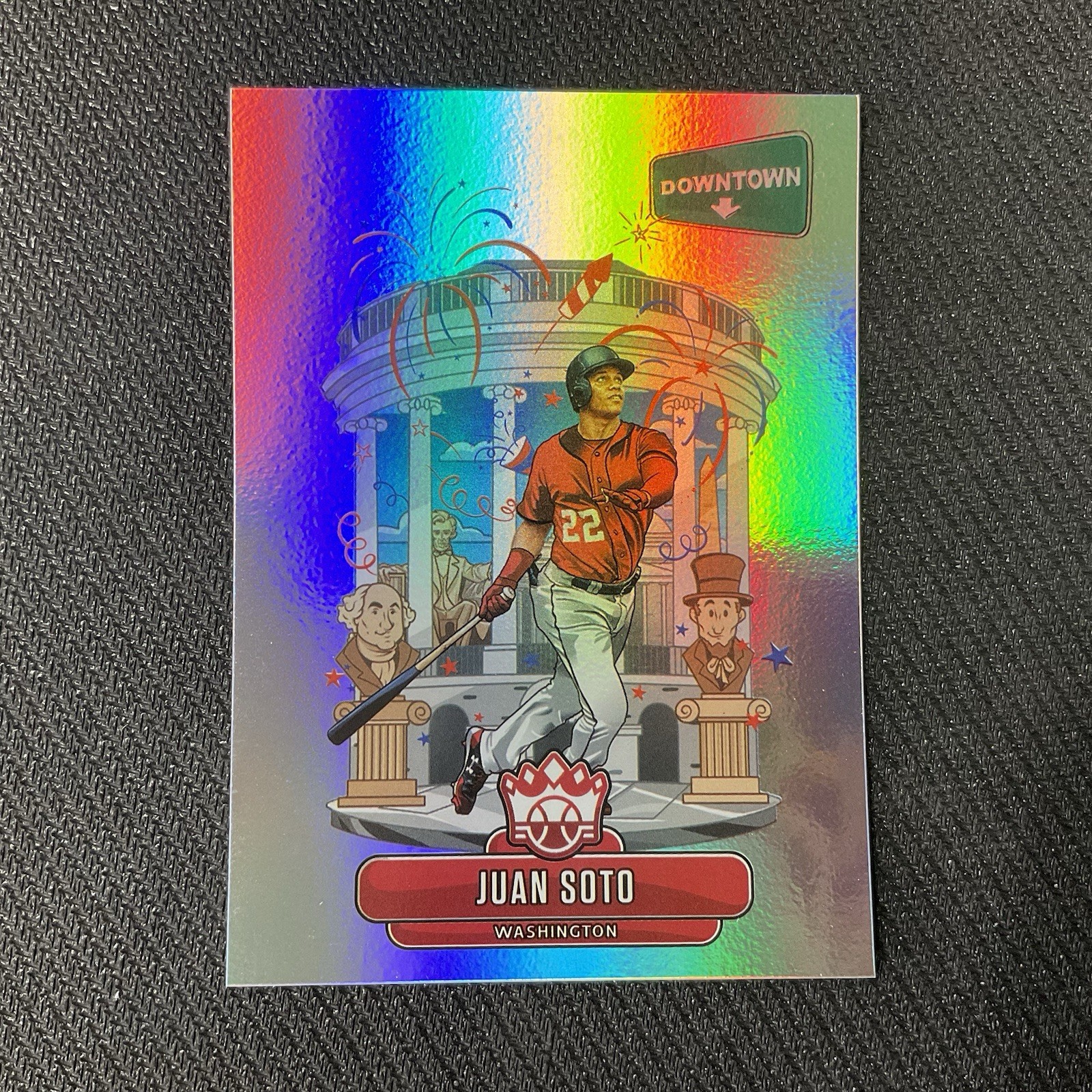 JUAN SOTO Downtown Holo Foil Card #D18 SSP 2020 Panini Diamond Kings Baseball