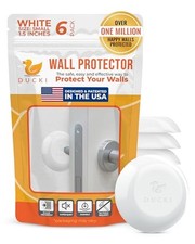 Door Stoppers Wall Protector 1.5", Reusable  Self Adhesive - 6 Pack White